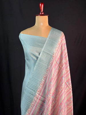 Tradition & Luxury in Tussar Silk-Snow Net