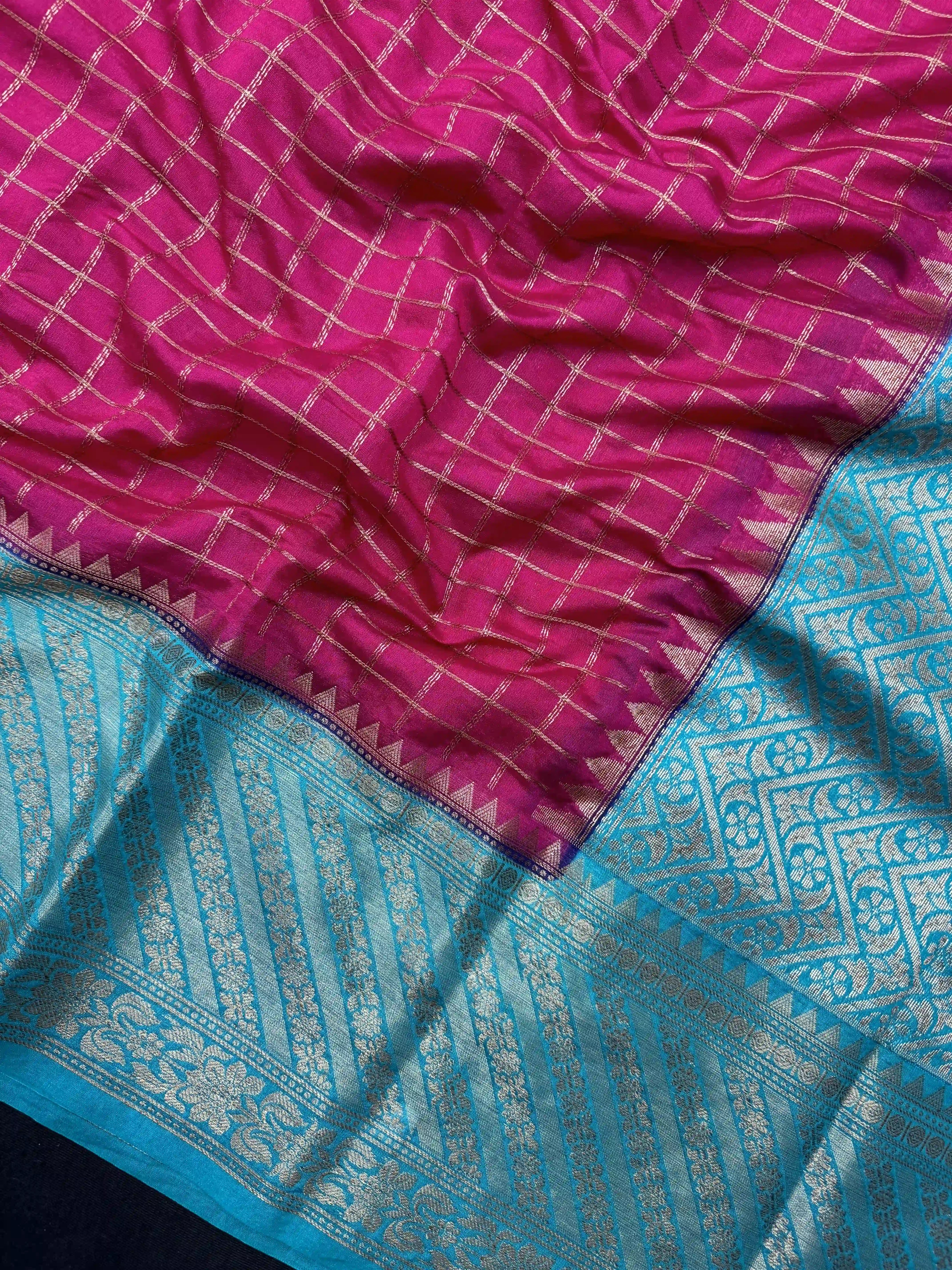 "Elegant Semi Katan Silk Saree with intricate traditional design, showcasing rich fabric texture and vibrant colors, perfect for festive and cultural occasions."