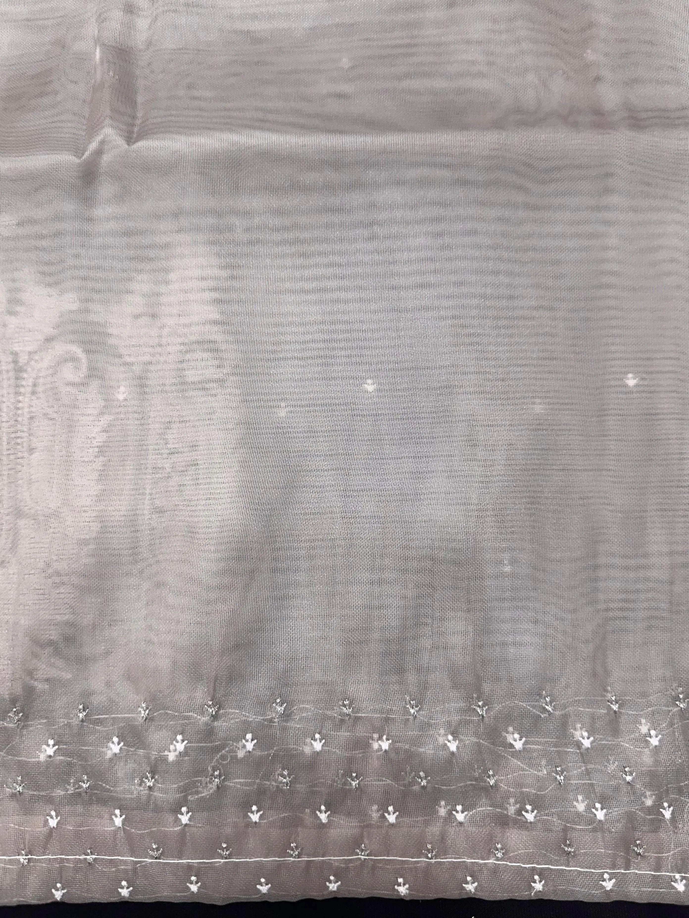Soft Supernet Organza Saree With Embroidery Work 