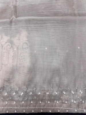 Soft Supernet Organza Saree With Embroidery Work 