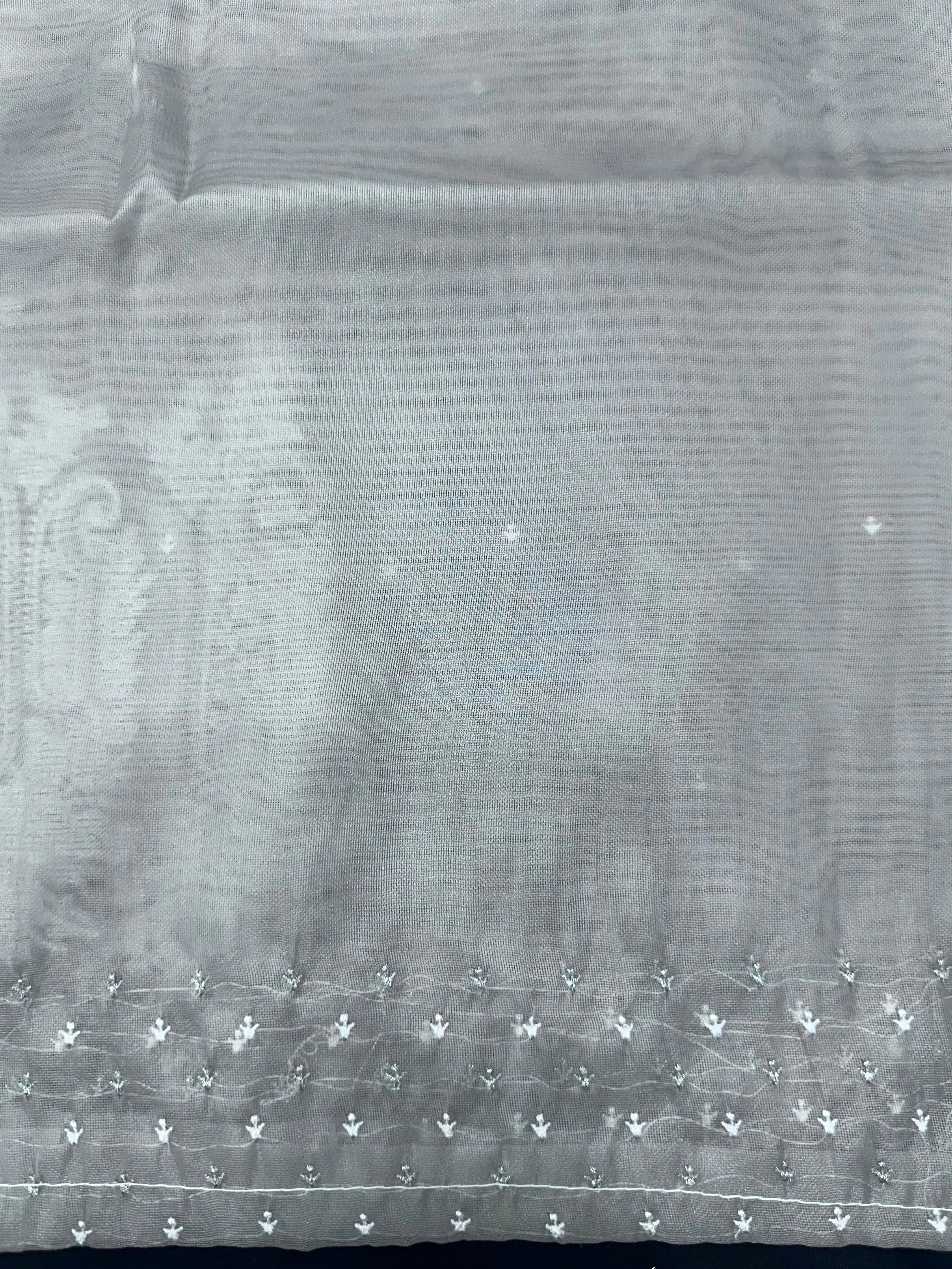 Soft Supernet Organza Saree With Embroidery Work 