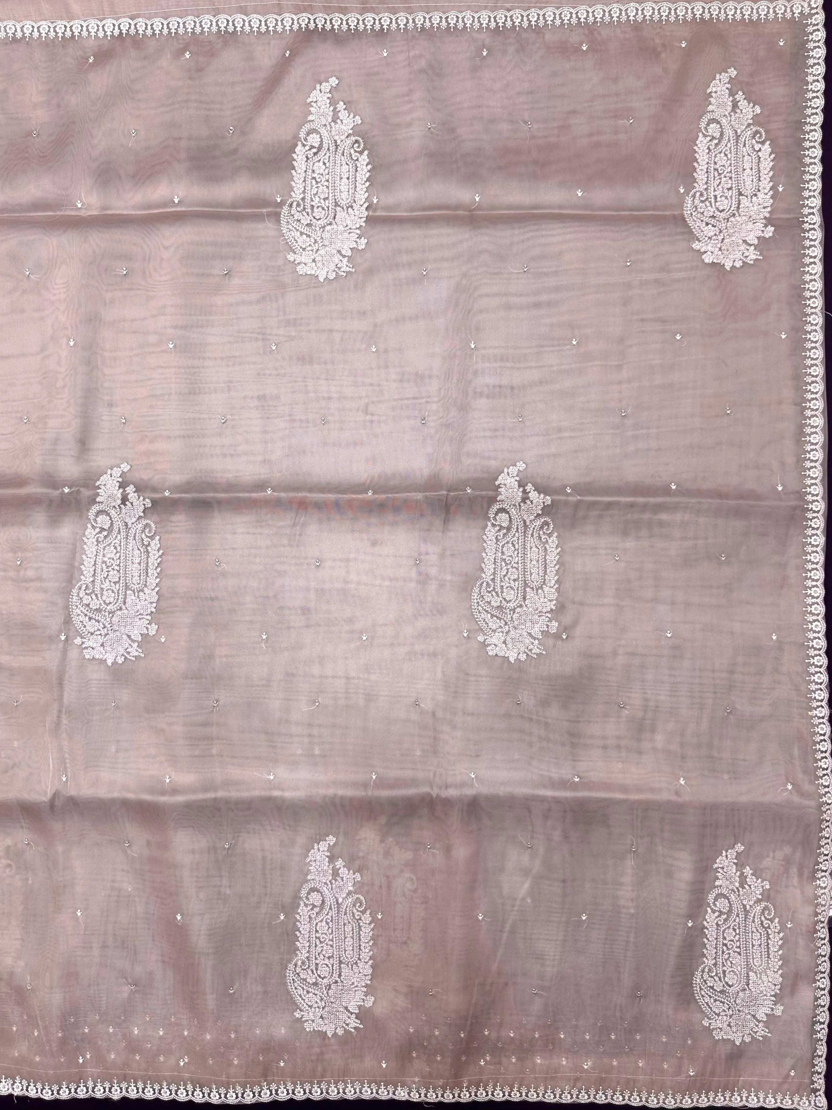 Soft Supernet Organza Saree With Embroidery Work 