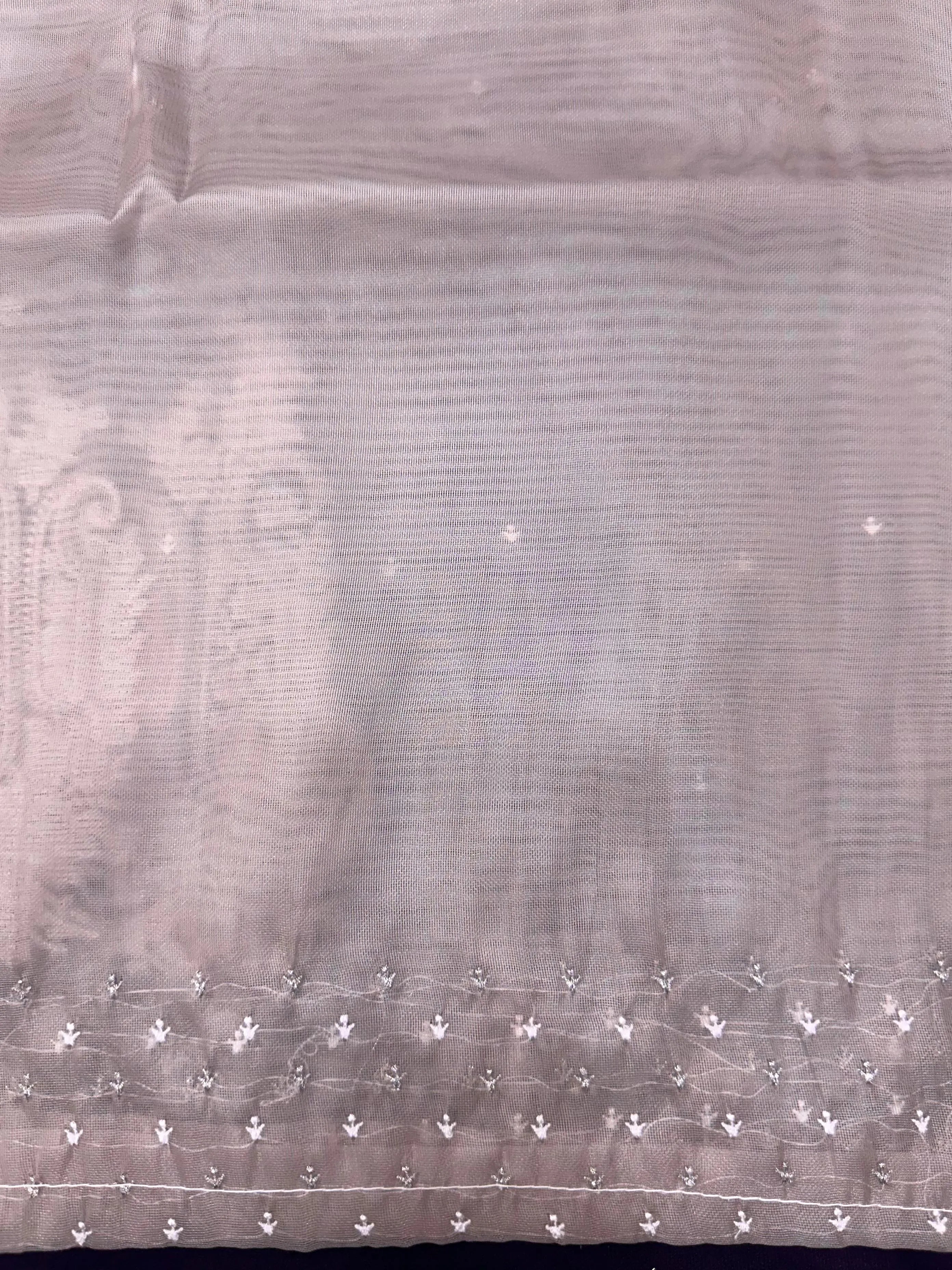 Soft Supernet Organza Saree With Embroidery Work 