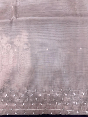 Soft Supernet Organza Saree With Embroidery Work 