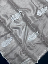 Soft Supernet Organza Saree With Embroidery Work 