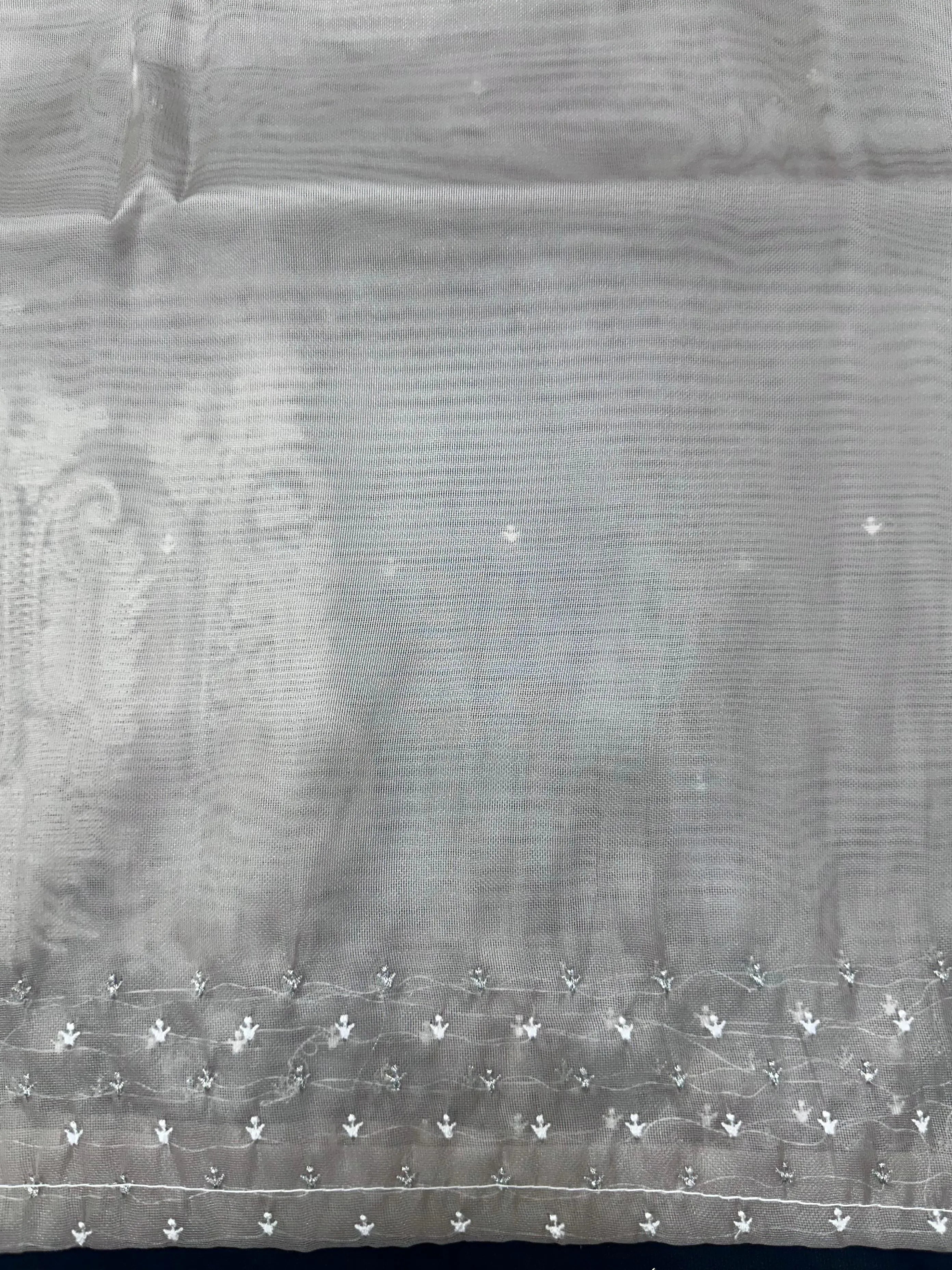 Soft Supernet Organza Saree With Embroidery Work 
