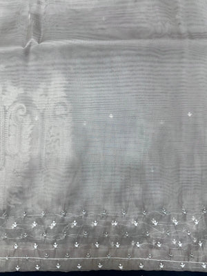 Soft Supernet Organza Saree With Embroidery Work 