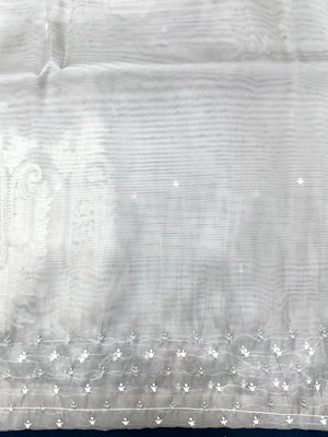 Soft Supernet Organza Saree With Embroidery Work 