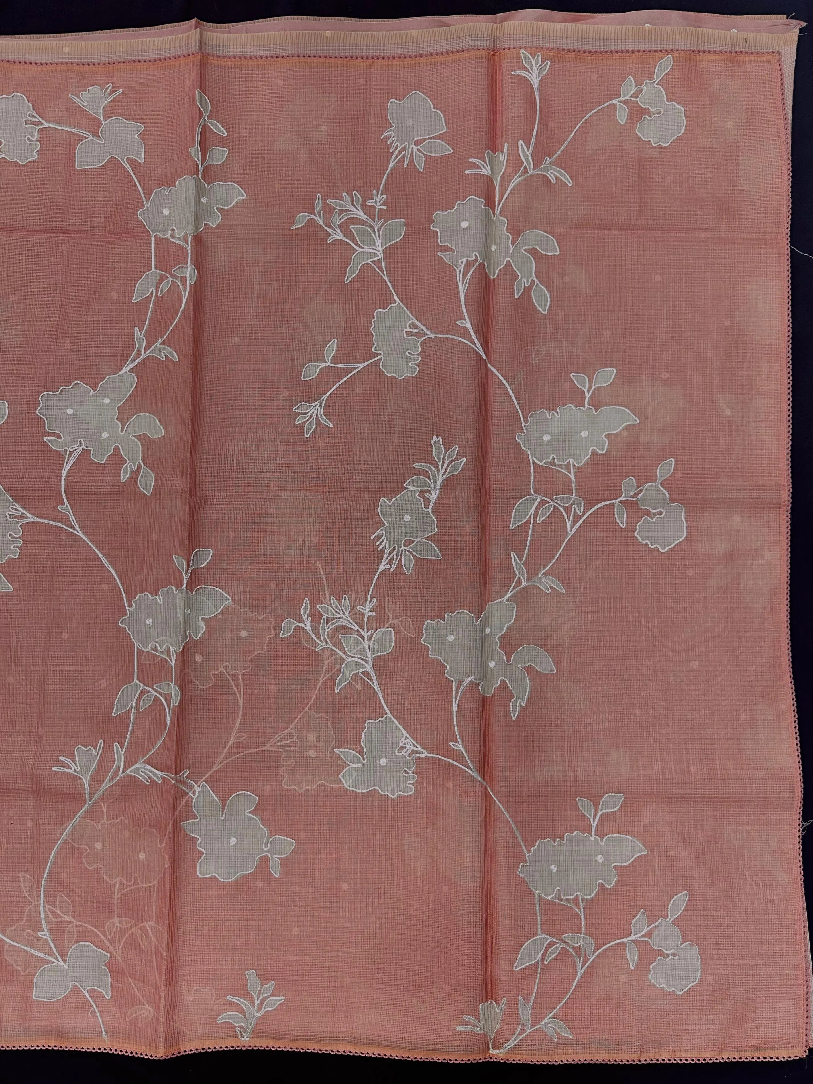 Lightweight Kota Saree with Classic Aari Work Detailing-Kota Aari Work