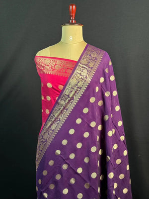 Handcrafted Semi Mysore Crepe Silk Saree – Perfect Festive Wear (RMS Crape)