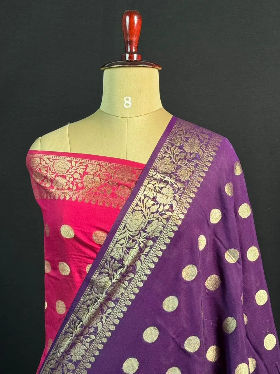 Handcrafted Semi Mysore Crepe Silk Saree – Perfect Festive Wear (RMS Crape)