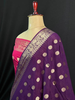 Handcrafted Semi Mysore Crepe Silk Saree – Perfect Festive Wear (RMS Crape)