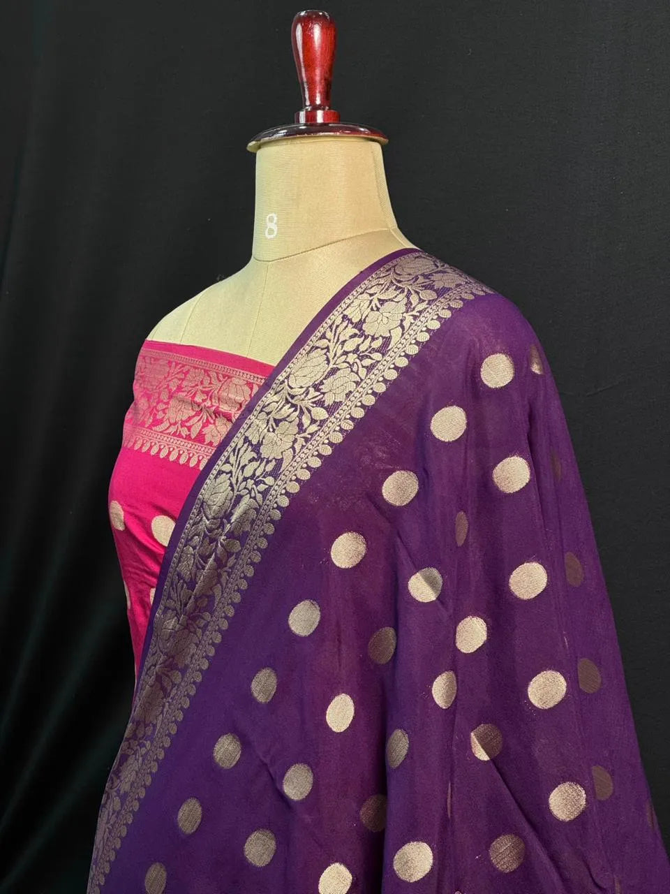 Handcrafted Semi Mysore Crepe Silk Saree – Perfect Festive Wear (RMS Crape)