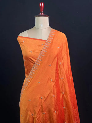 Designer Semi Tussar Saree with Golden Zari Touch 