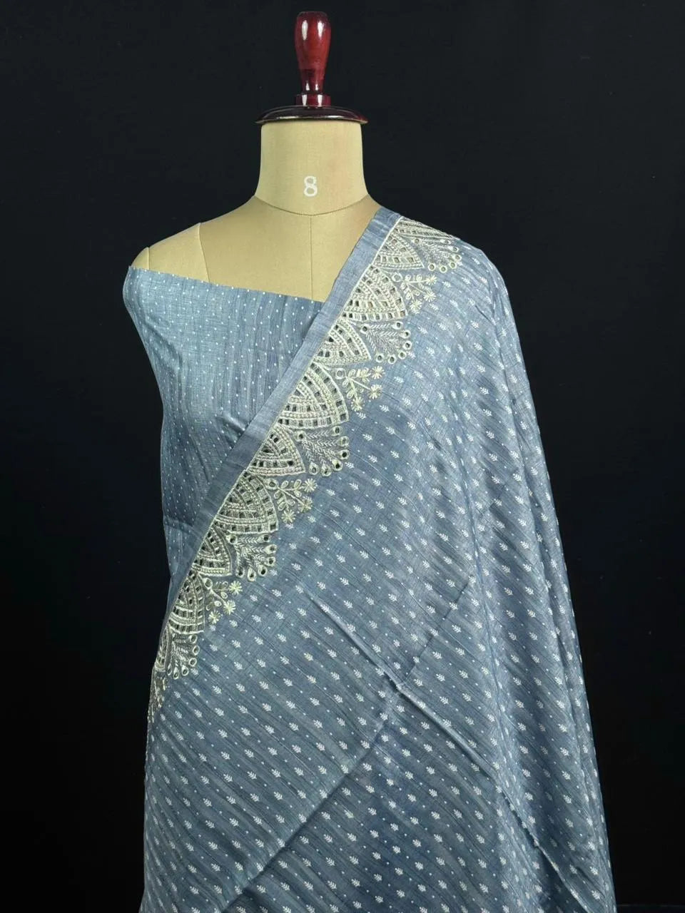 Designer Tasar Silk Cutwork Saree – Classic Ethnic Wear