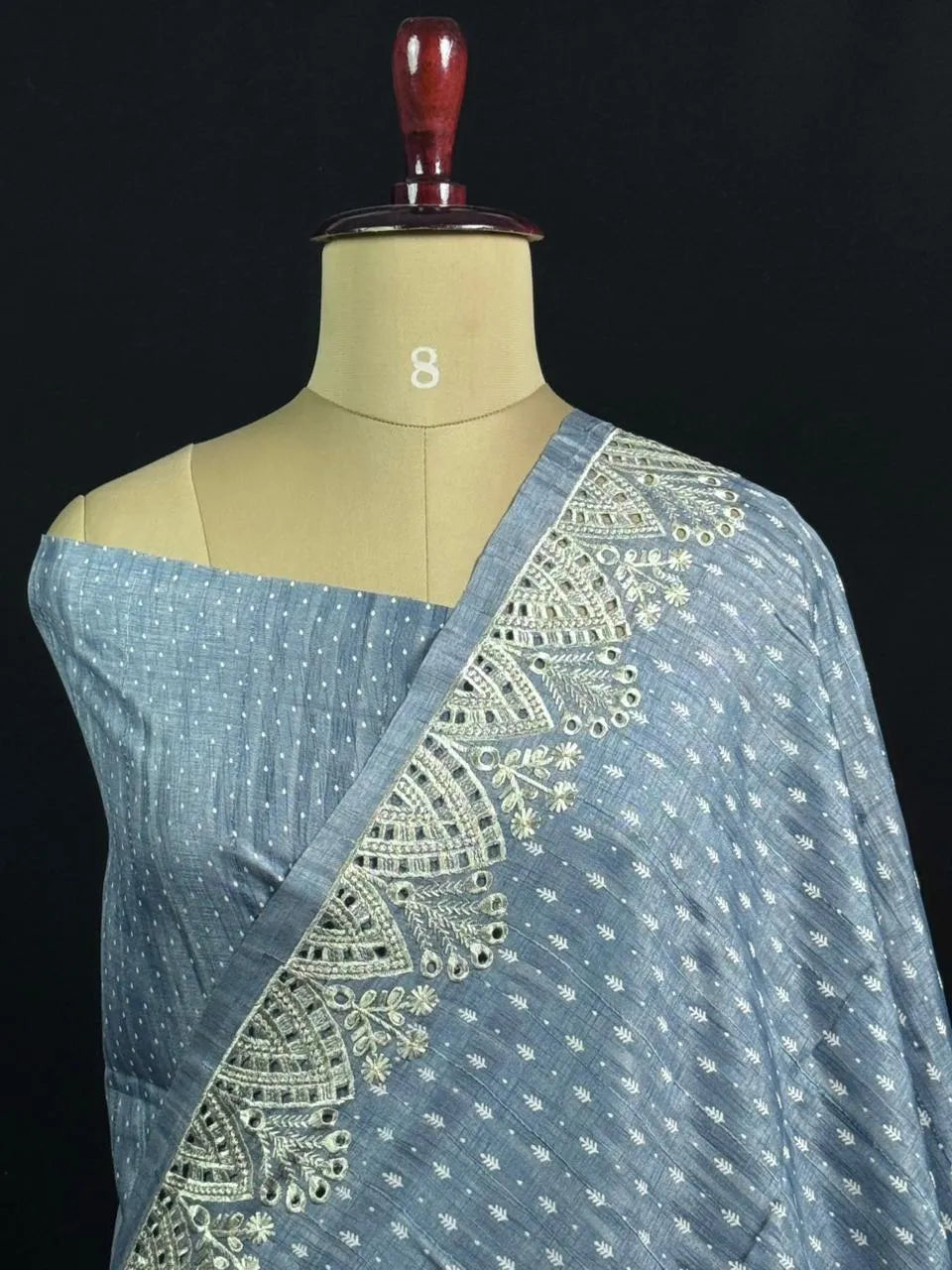 Designer Tasar Silk Cutwork Saree – Classic Ethnic Wear