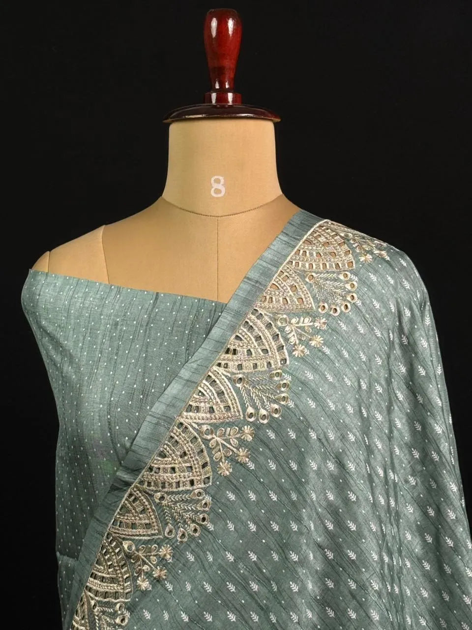 Designer Tasar Silk Cutwork Saree – Classic Ethnic Wear