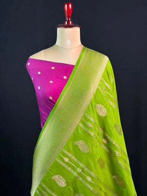 Zari Banarasi Georgette Saree-TIE AND DYE CHIFFON 