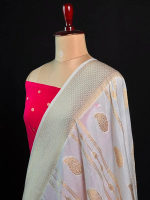 Zari Banarasi Georgette Saree-TIE AND DYE CHIFFON 