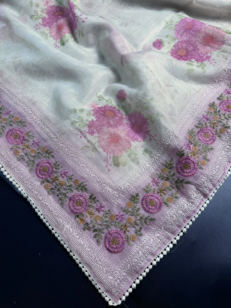 Tissue Lee Embroidery Saree