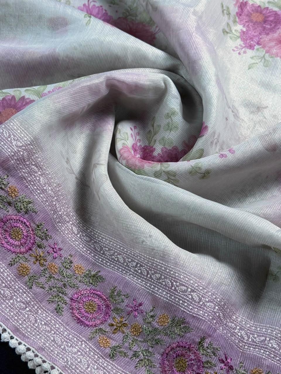 Tissue Lee Embroidery Saree