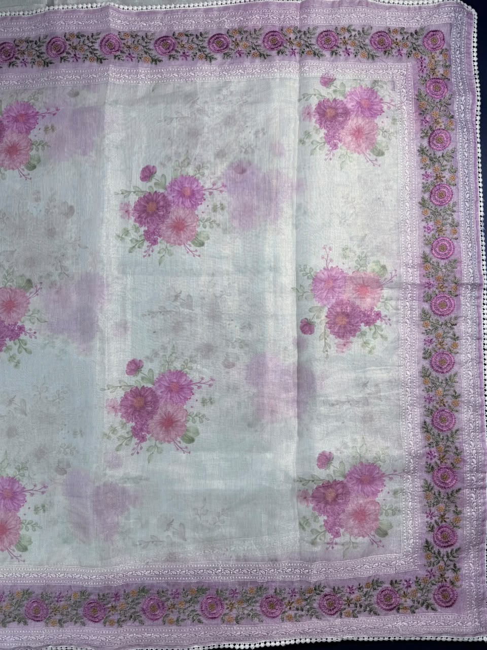 Tissue Lee Embroidery Saree