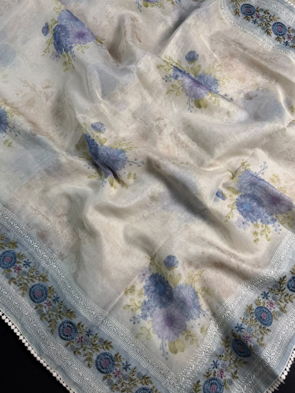 Tissue Lee Embroidery Saree