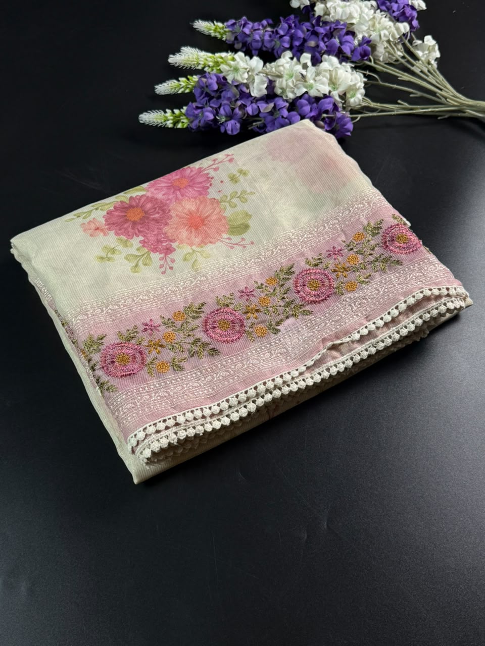 Tissue Lee Embroidery Saree