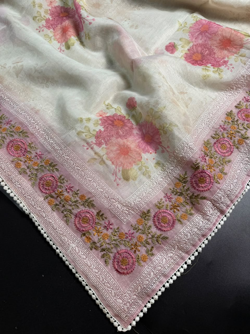 Tissue Lee Embroidery Saree
