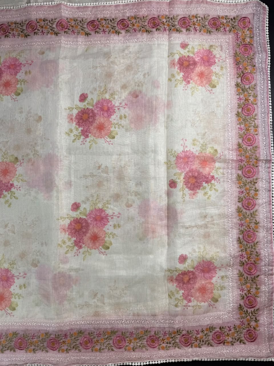 Tissue Lee Embroidery Saree