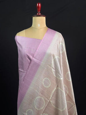 Chic Pastel Tussar Silk Saree for Timeless Elegance