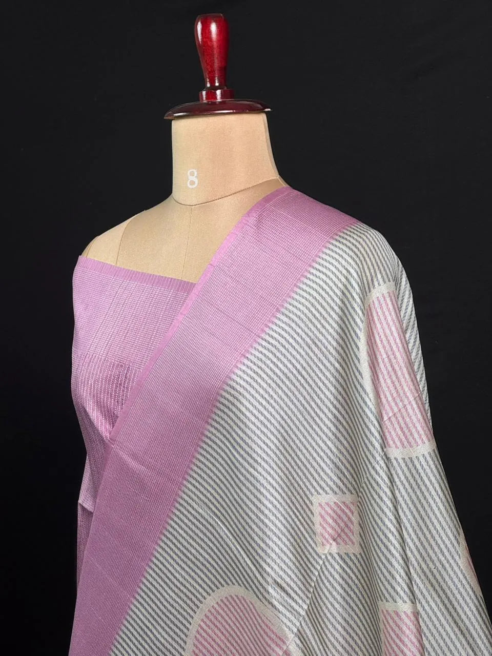 Chic Pastel Tussar Silk Saree for Timeless Elegance
