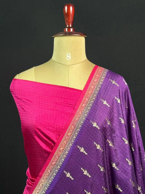 Premium Raw Kota Chex Silk Saree – Lightweight & Stylish