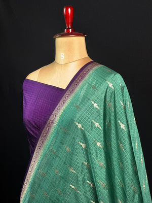 Premium Raw Kota Chex Silk Saree – Lightweight & Stylish