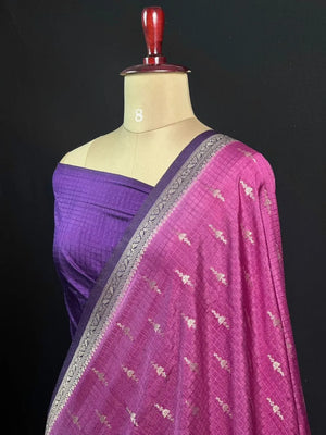 Premium Raw Kota Chex Silk Saree – Lightweight & Stylish