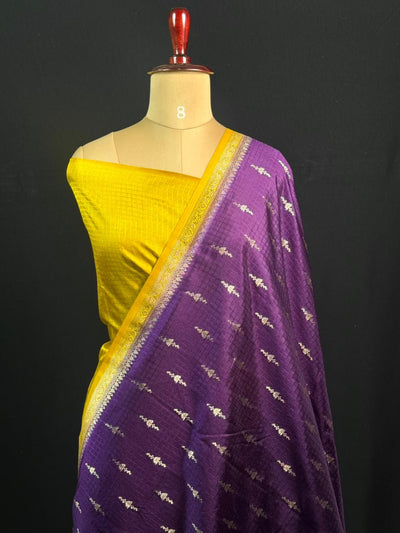 Premium Raw Kota Chex Silk Saree – Lightweight & Stylish