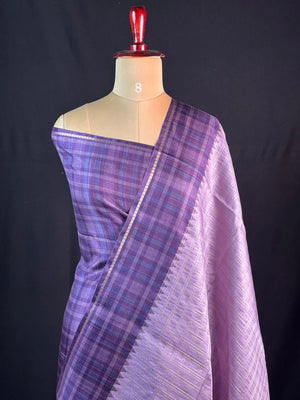 Tasar Silk Saree-(Tasar block print)