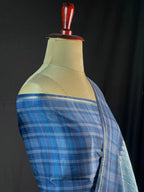 Tasar Silk Saree-(Tasar block print)