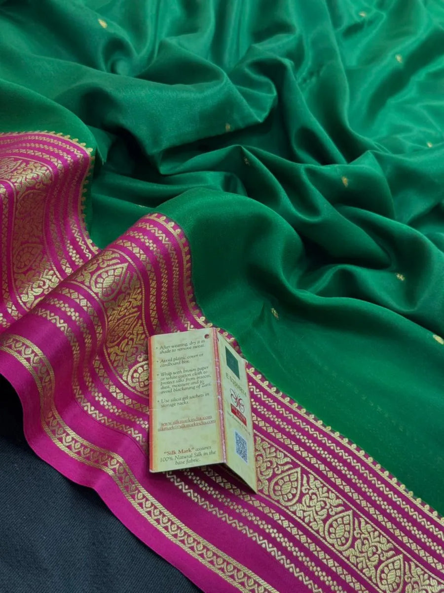 Pure Mysore Silk Saree – Elegance of Karnataka Weaves-(Tilak Bentex Cnt)