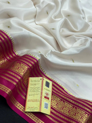 Pure Mysore Silk Saree – Elegance of Karnataka Weaves-(Tilak Bentex Cnt)