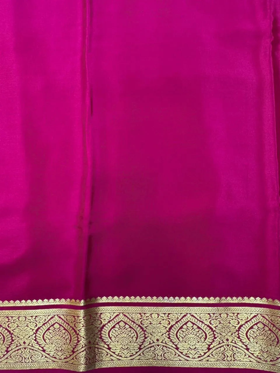 Authentic Pure Mysore Silk Saree with Zari Border (Tilak Pp Cont)