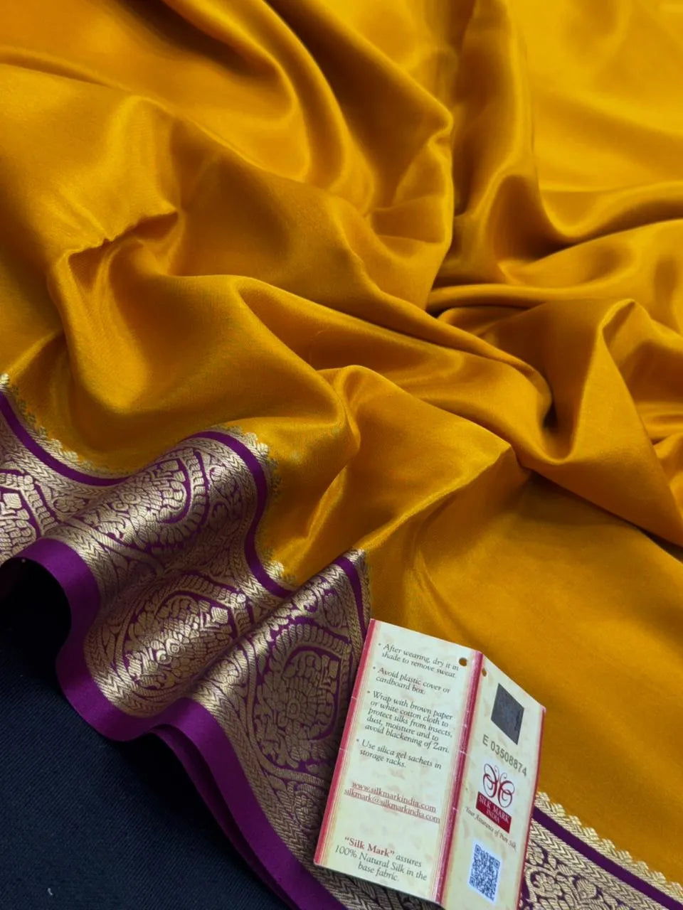 Authentic Pure Mysore Silk Saree with Zari Border (Tilak Pp Cont)