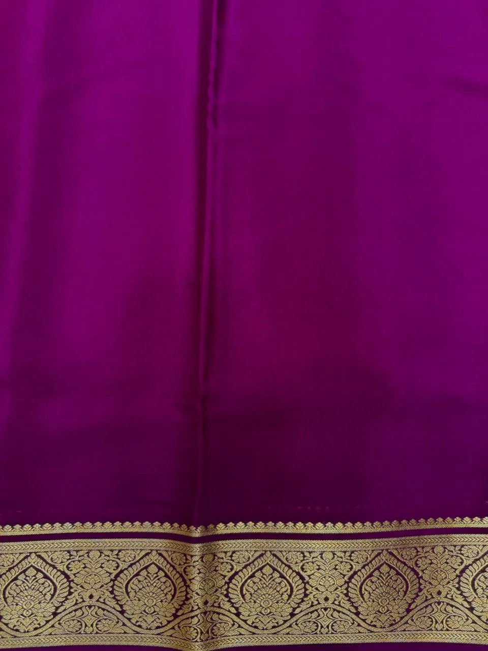 Authentic Pure Mysore Silk Saree with Zari Border (Tilak Pp Cont)