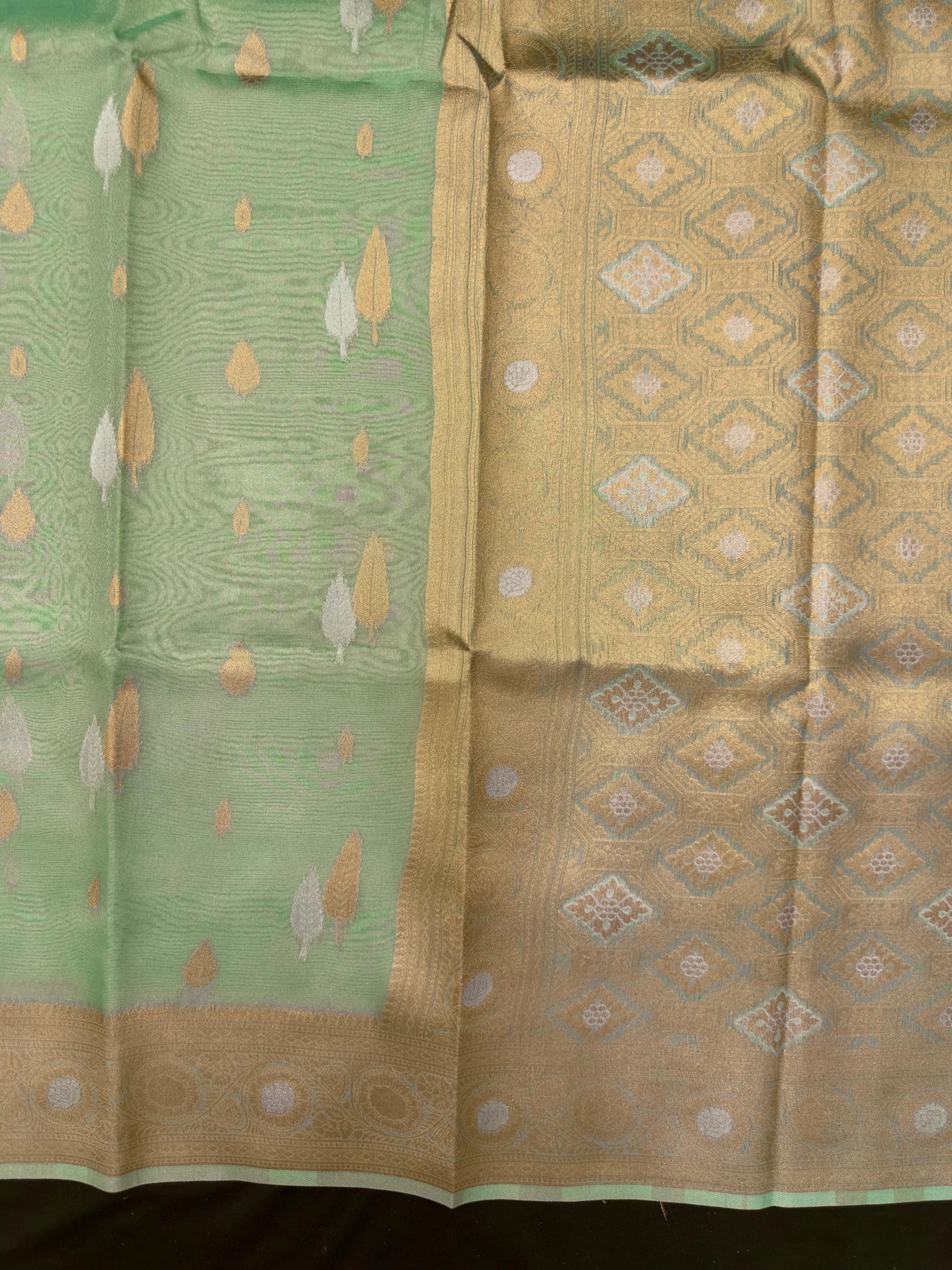 Tissue silk saree with shimmer finish – modern ethnic fashion