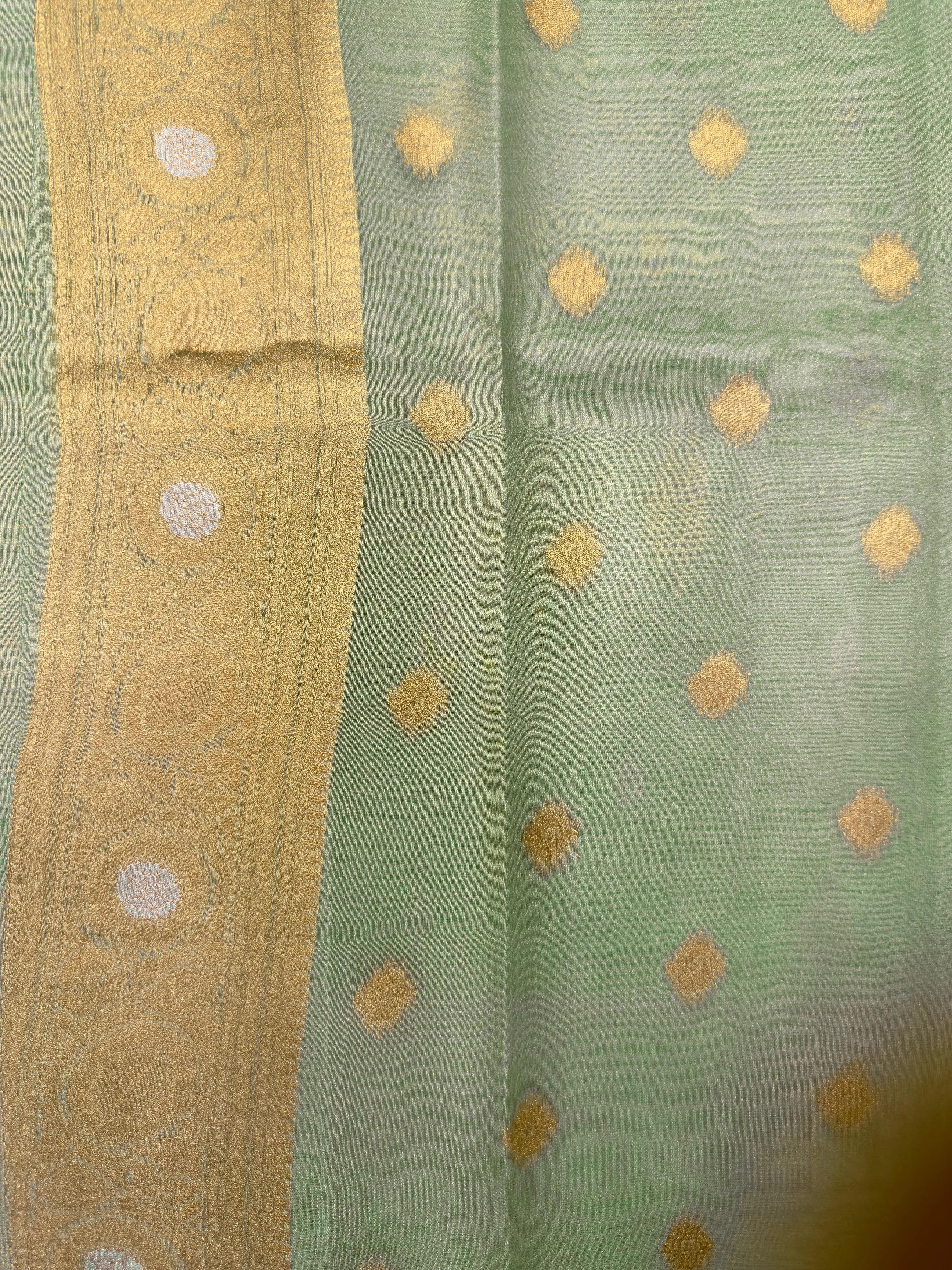 Tissue silk saree with shimmer finish – modern ethnic fashion