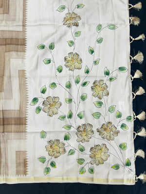Tussar silk saree with handwoven texture and natural golden sheen – perfect for elegant festive wear

