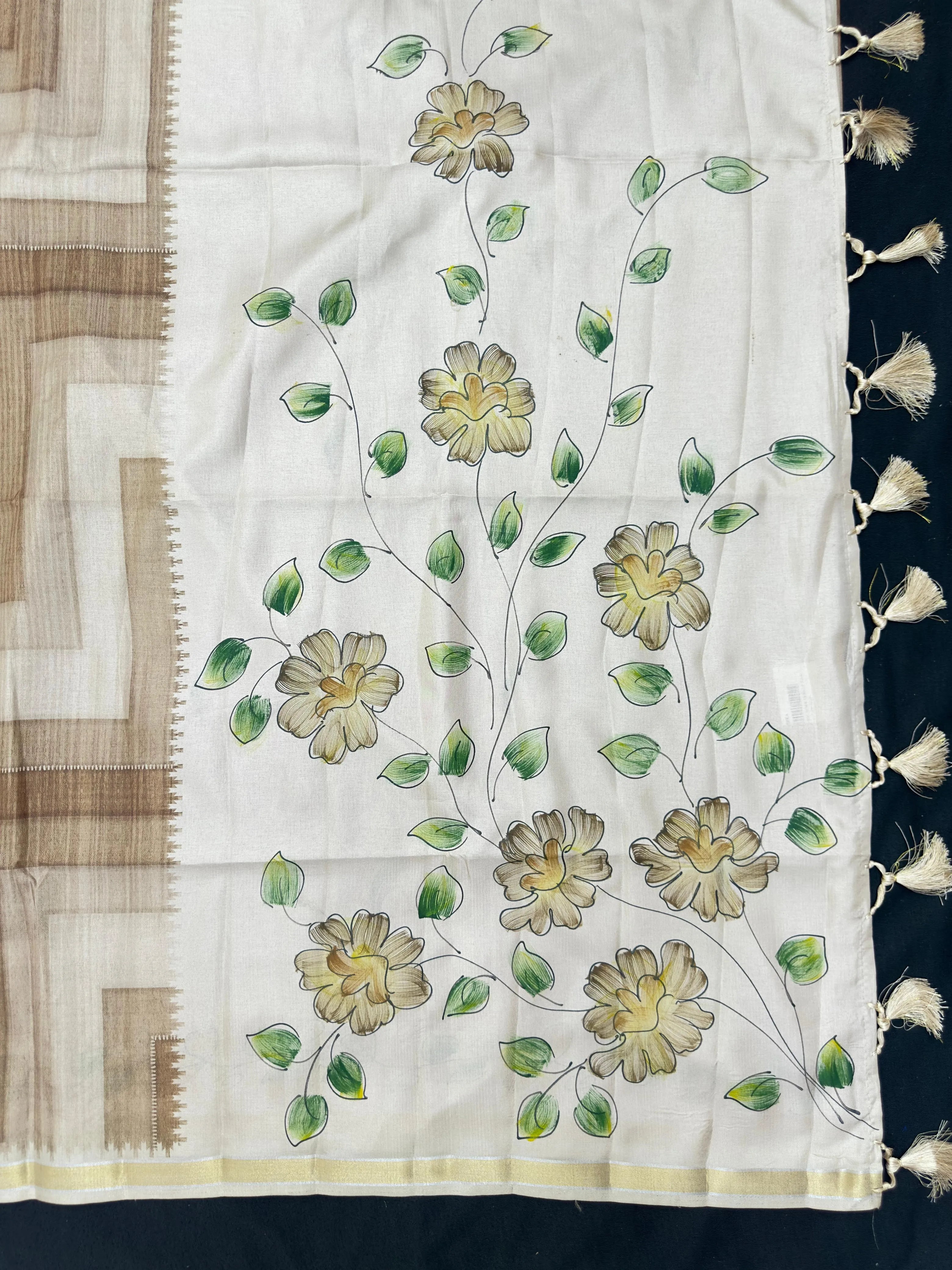 Tussar silk saree with handwoven texture and natural golden sheen – perfect for elegant festive wear

