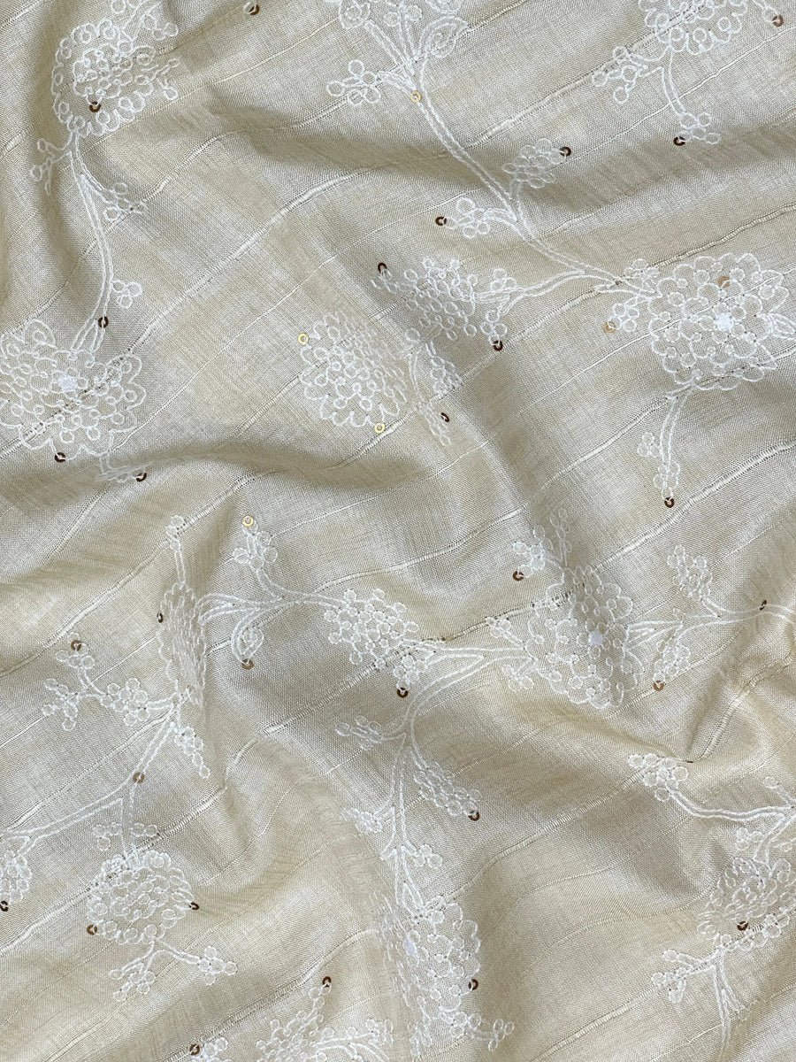 Tussar silk saree with raw silk texture and natural golden glow – handcrafted for elegant festive wear

