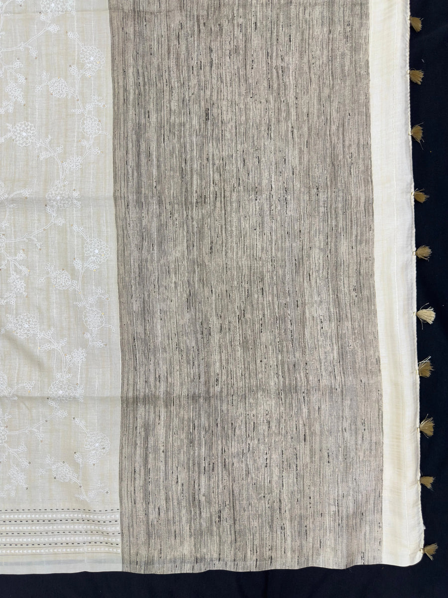 Tussar silk saree with raw silk texture and natural golden glow – handcrafted for elegant festive wear

