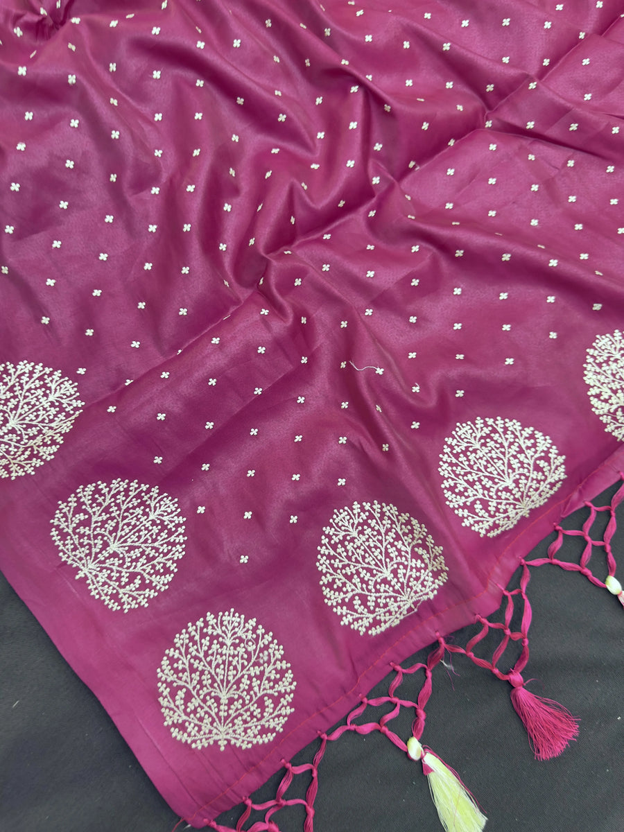 Tussar Silk Saree – Natural Shine with Elegant Textured Weave